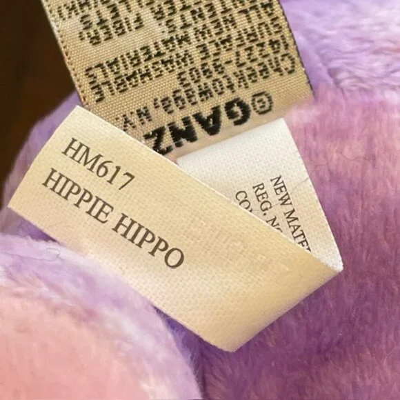 Webkinz Hippie Hippo HM617 Interactive Plush Retired NEW NWT - Picture 7 of 8